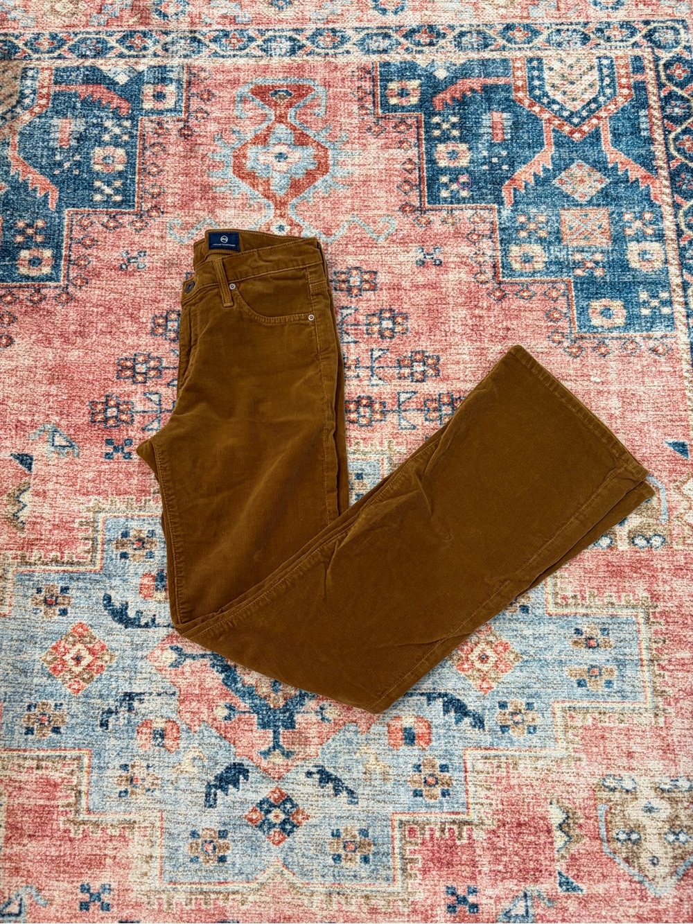 Ag Adriano Goldschmied Women's Corduroy Bootcut Pants in Brown